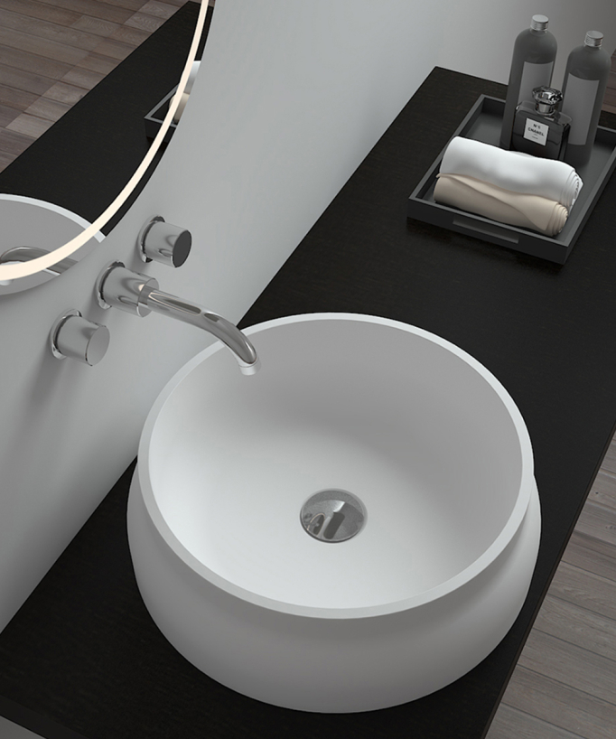 Lavabo a colonna rotondo Bianco opaco - Impfondo