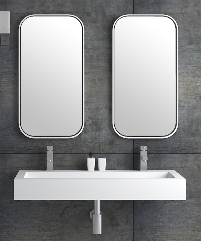 Lavabo rettangolare sospeso Bianco opaco - Buta