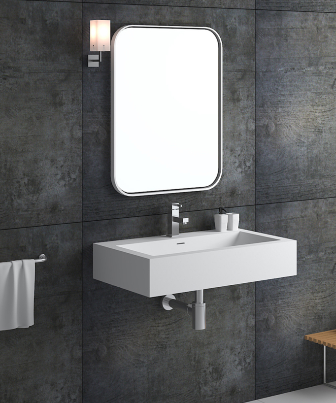 Lavabo rettangolare sospeso Blanc mat - Zongo