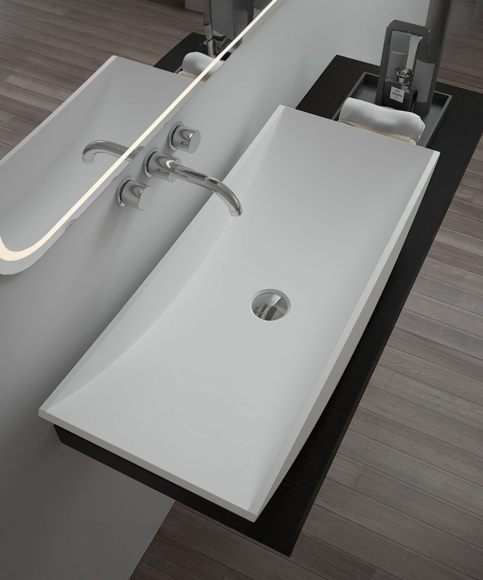 Lavabo rettangolare freestanding Bianco opaco - Gamboma