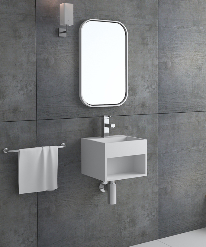 Lavabo quadrato a parete Bianco opaco - Ituri