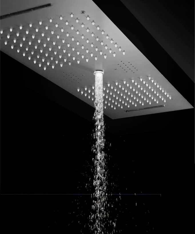 Gruppo doccia termostatico con 3 getti LED - 900x300 mm