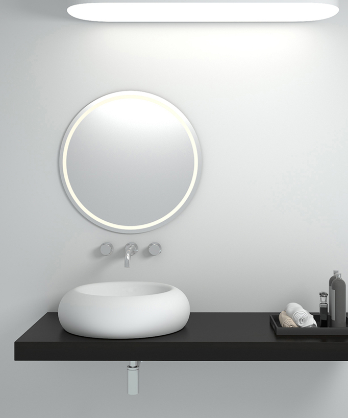 Lavabo a colonna tondo Blanc mat - Sibiti