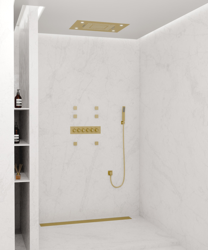 Gruppo doccia termostatico multifunzione a LED - 600x800 mm