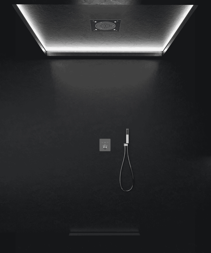 Sistema doccia termostatico a LED - Cromo - small