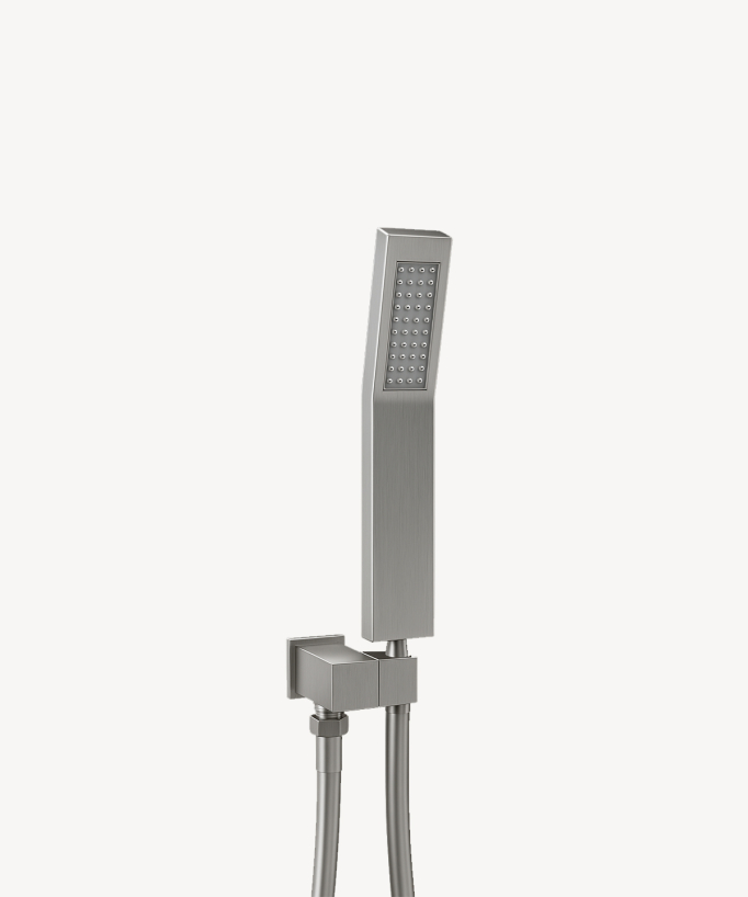 Set doccia termostatico con soffione a pioggia LED incasso soffitto Nickel spazzolato - Sirius