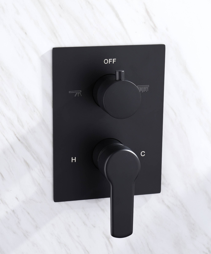 Set doccia completo in ottone nero opaco a led incassato
