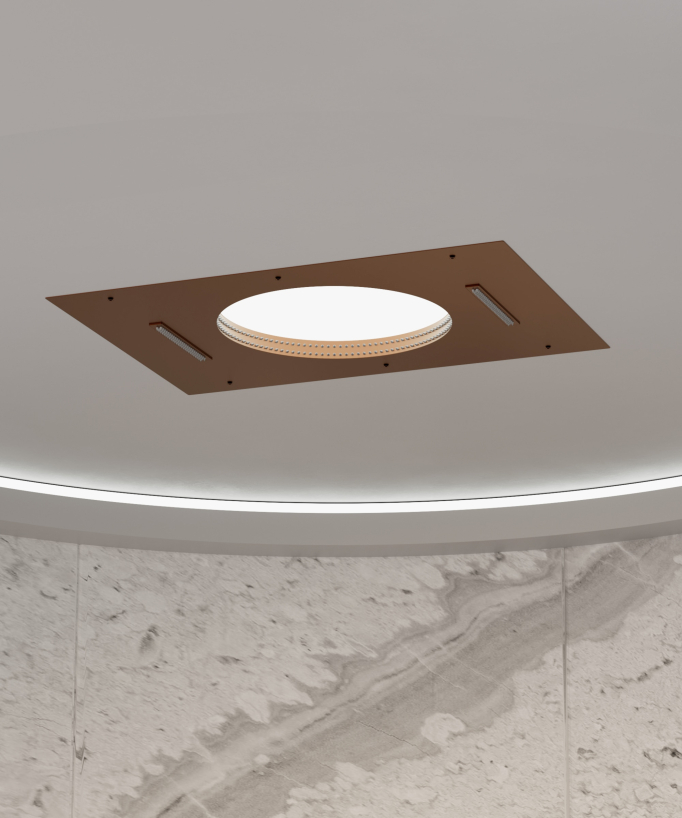 Composizione doccia termostatica getto cascata pioggia e laterali