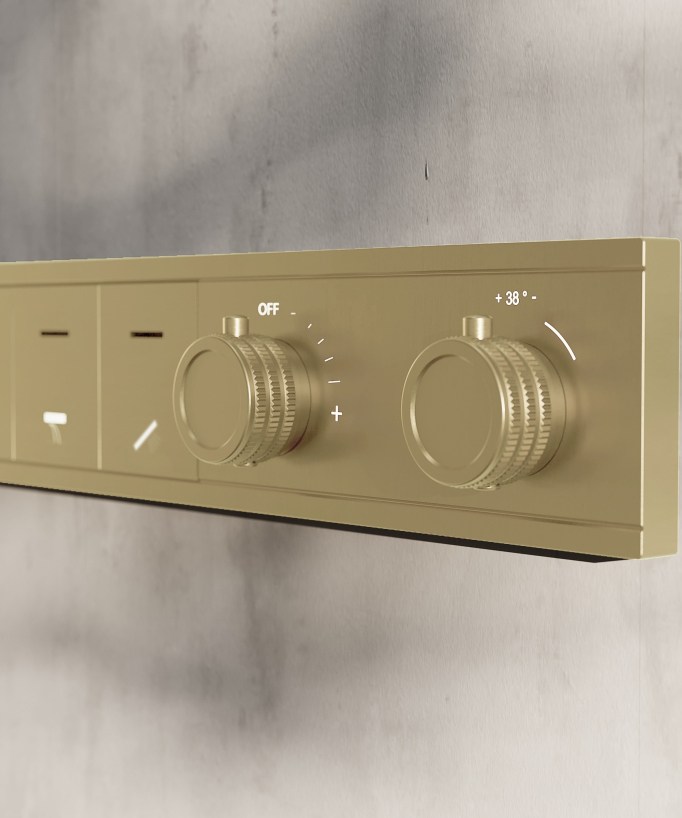 Set doccia termostatica, soffione multifunzione 70x70 cm a LED