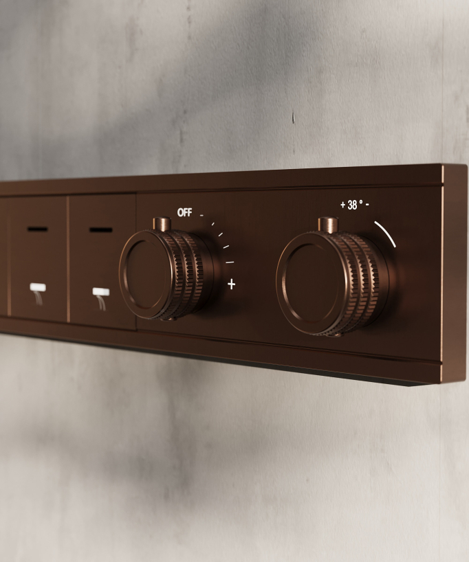 Set doccia termostatica, soffione multifunzione 70x70 cm a LED