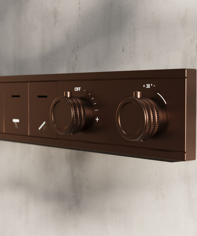 Set doccia termostatica, soffione multifunzione 70x70 cm a LED