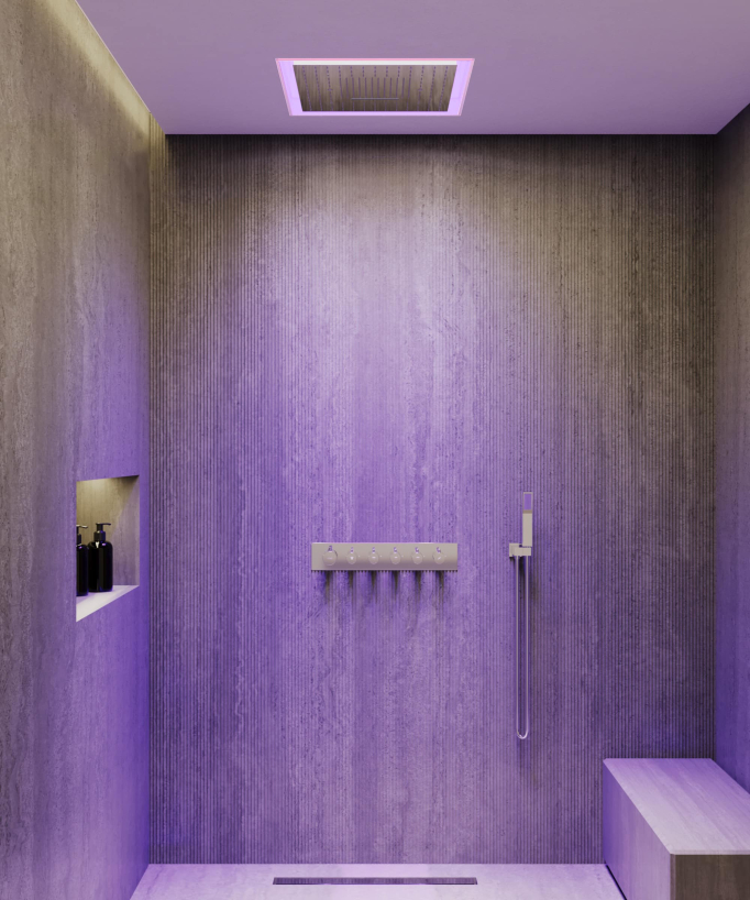 Set miscelatore termostatico doccia Wellness a LED - Sirius