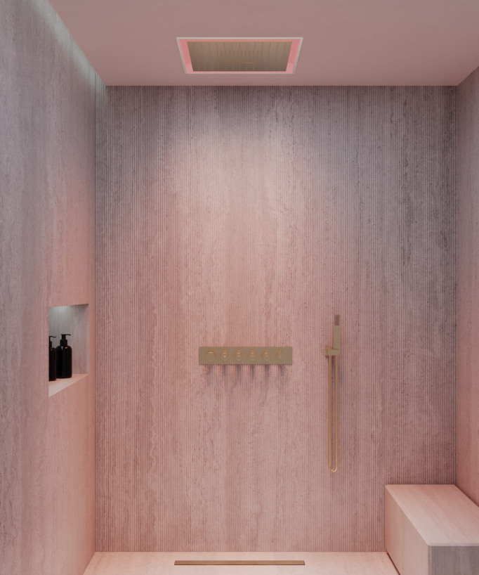 Set miscelatore termostatico doccia Wellness a LED - Sirius