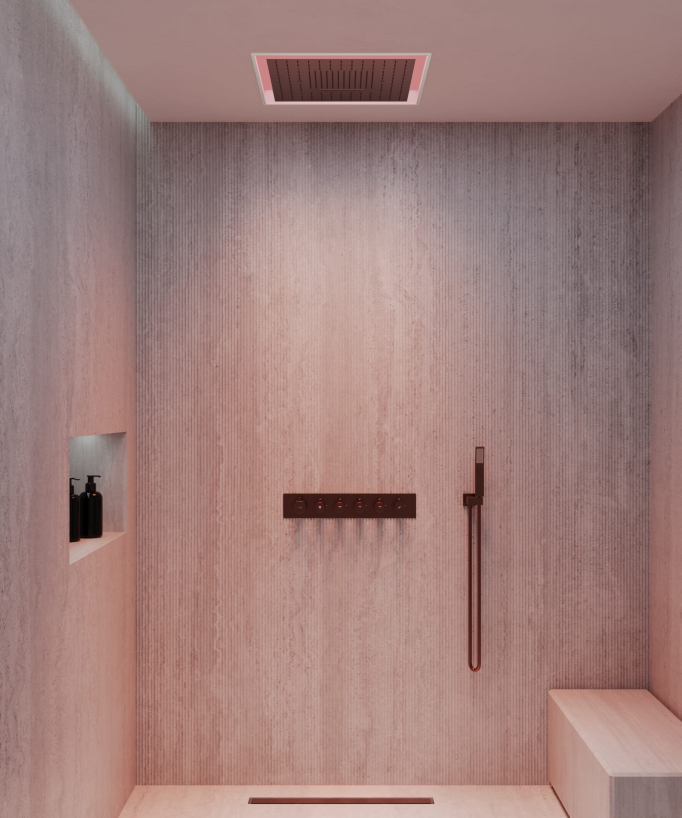 Set miscelatore termostatico doccia Wellness a LED - Sirius