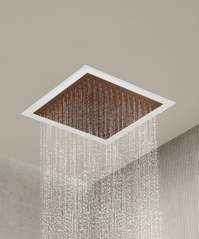 Set miscelatore termostatico doccia Wellness a LED Oro rosa spazzolato - Sirius