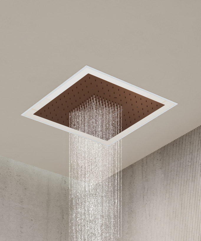 Set miscelatore termostatico doccia Wellness a LED Oro rosa spazzolato - Sirius