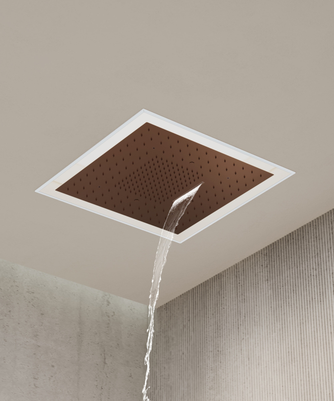 Set miscelatore termostatico doccia Wellness a LED Oro rosa spazzolato - Sirius