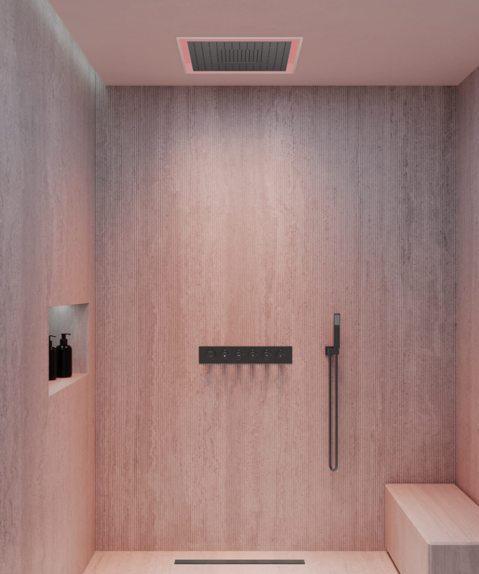 Set miscelatore termostatico doccia Wellness a LED - Sirius