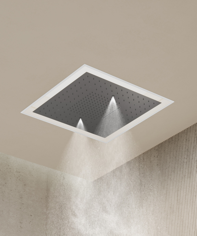 Set miscelatore termostatico doccia Wellness a LED Gun metal - Sirius