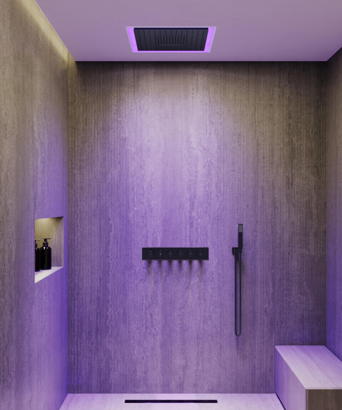 Set miscelatore termostatico doccia Wellness a LED - Sirius