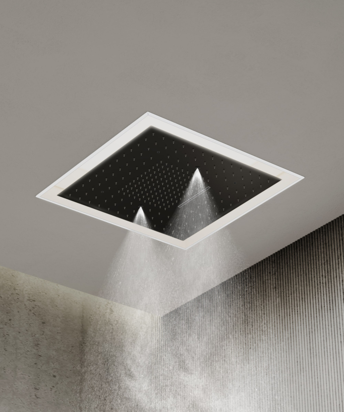 Set miscelatore termostatico doccia Wellness a LED Nero - Sirius