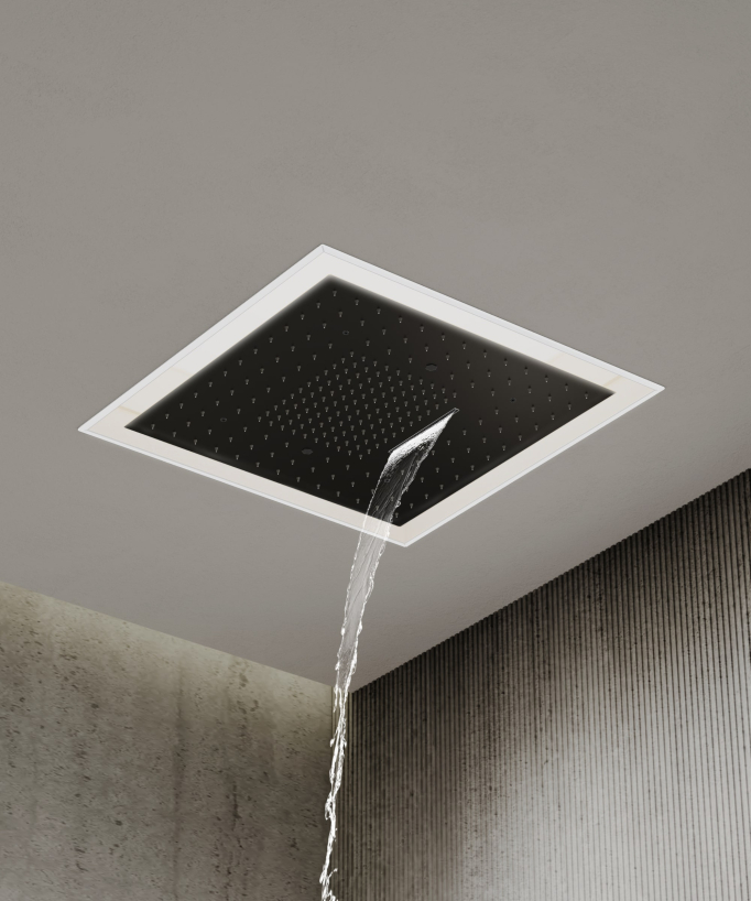 Set miscelatore termostatico doccia Wellness a LED Nero - Sirius