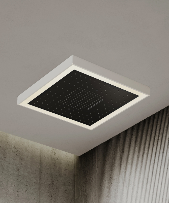 Set miscelatore termostatico doccia Wellness a LED Nero - Sirius