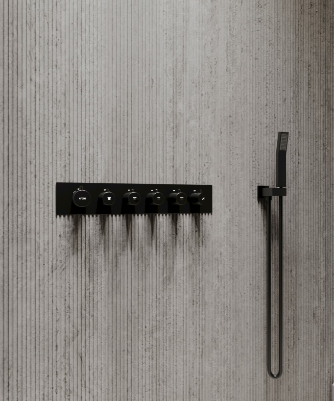 Set miscelatore termostatico doccia Wellness a LED Nero - Sirius