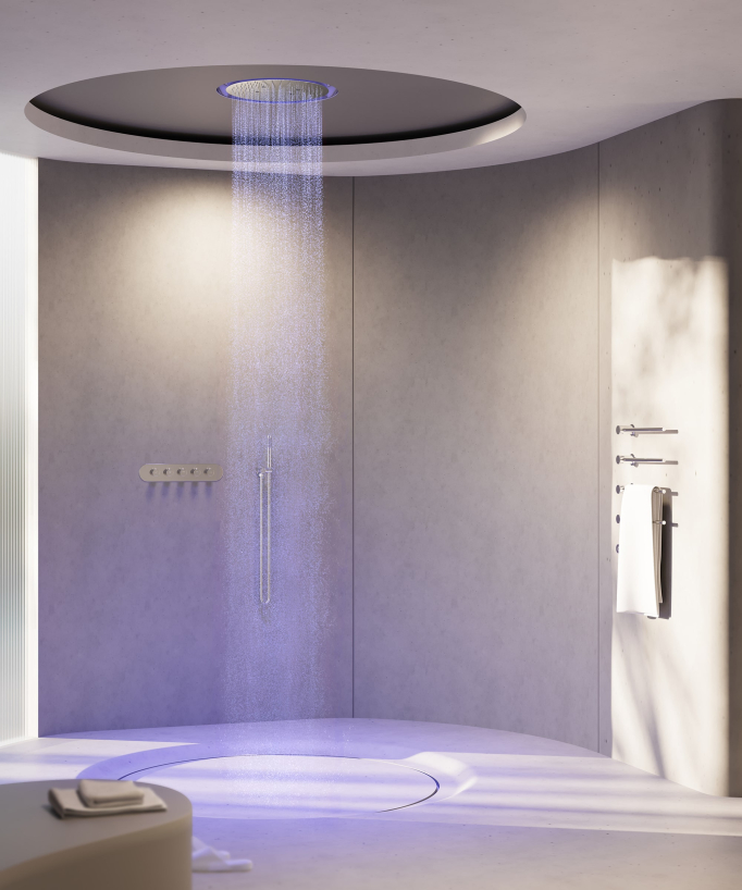 Set miscelatore termostatico doccia Wellness a LED - Corbeau