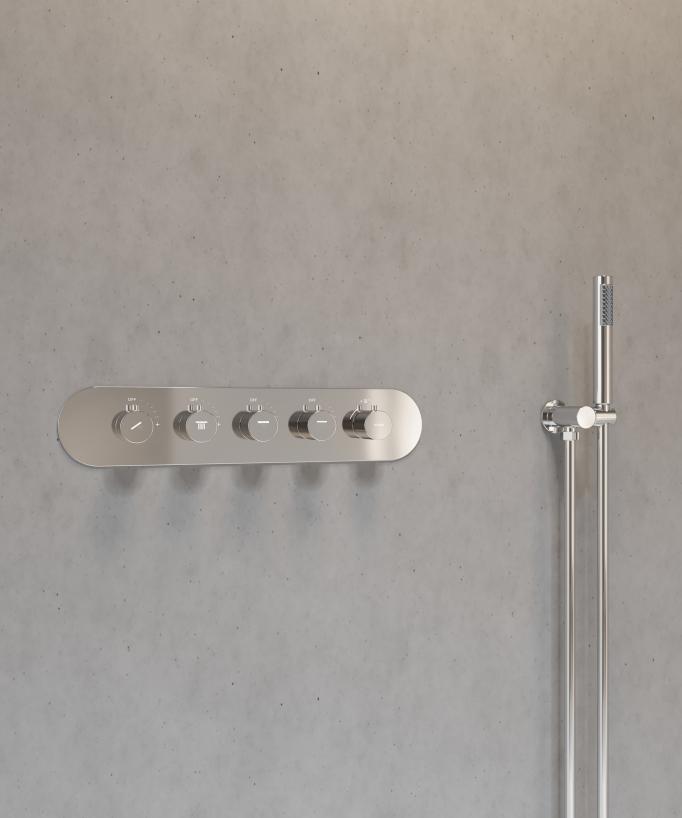 Set miscelatore termostatico doccia Wellness a LED Cromato - Corbeau