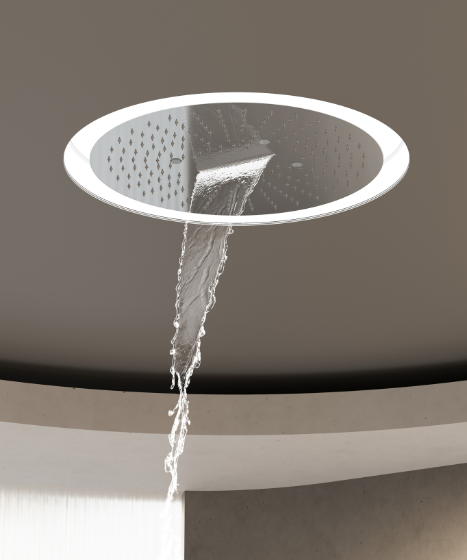 Set miscelatore termostatico doccia Wellness a LED Cromato - Corbeau