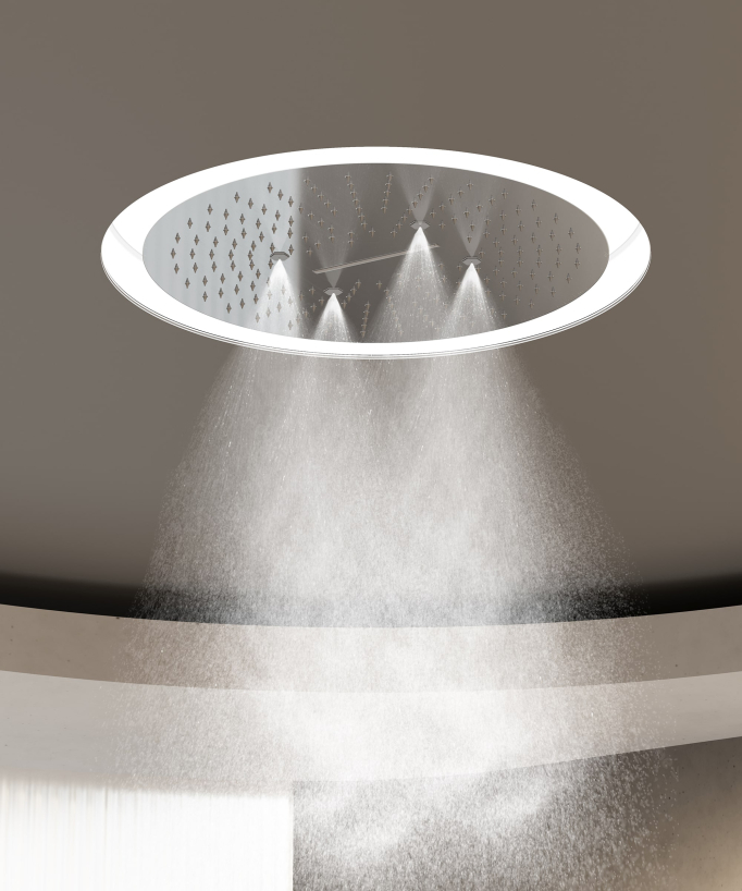 Set miscelatore termostatico doccia Wellness a LED Cromato - Corbeau