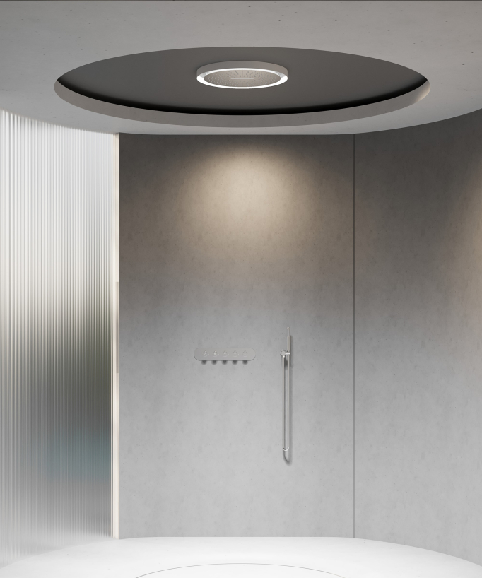 Set miscelatore termostatico doccia Wellness a LED Cromato - Corbeau