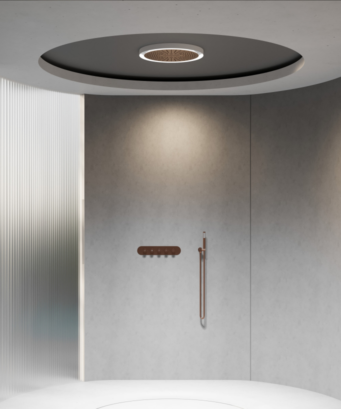 Set miscelatore termostatico doccia Wellness a LED - Corbeau