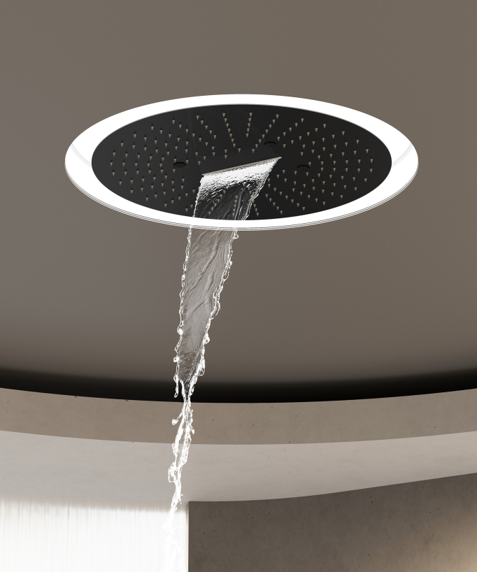 Set miscelatore termostatico doccia Wellness a LED Nero - Corbeau