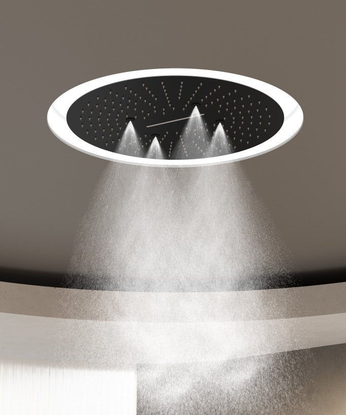 Set miscelatore termostatico doccia Wellness a LED Nero - Corbeau