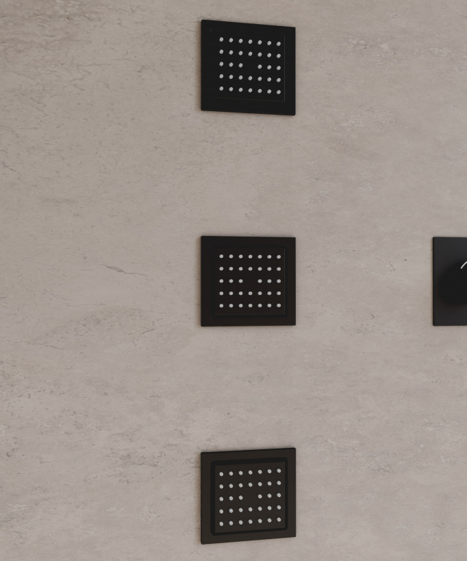 Pacchetto doccia termostatico con 3 getti a LED Nero - 900x300 mm