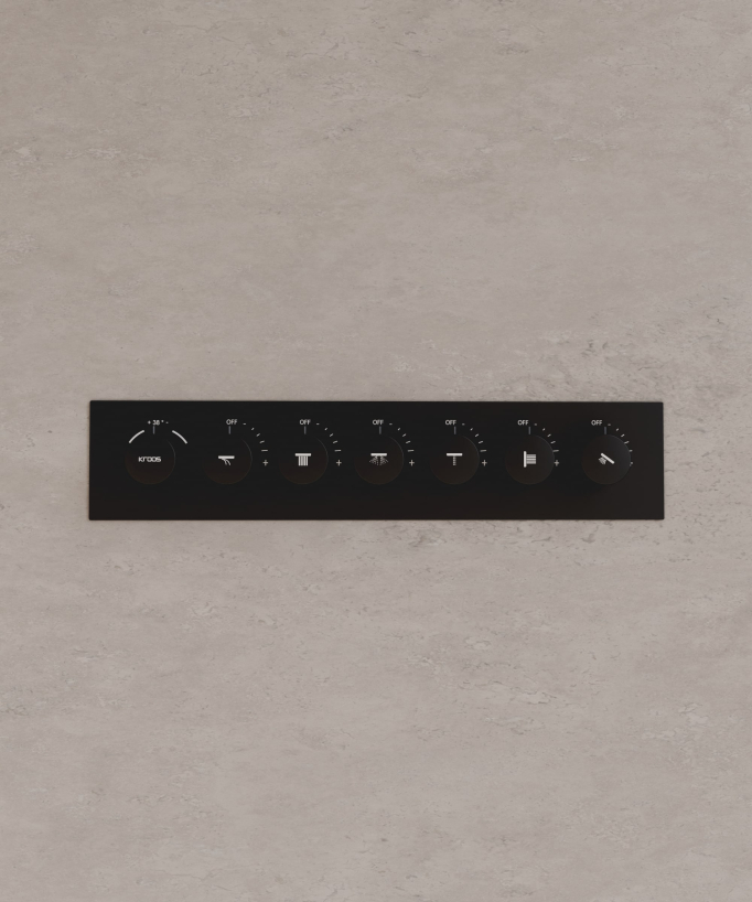 Pacchetto doccia termostatico con 3 getti a LED Nero - 900x300 mm