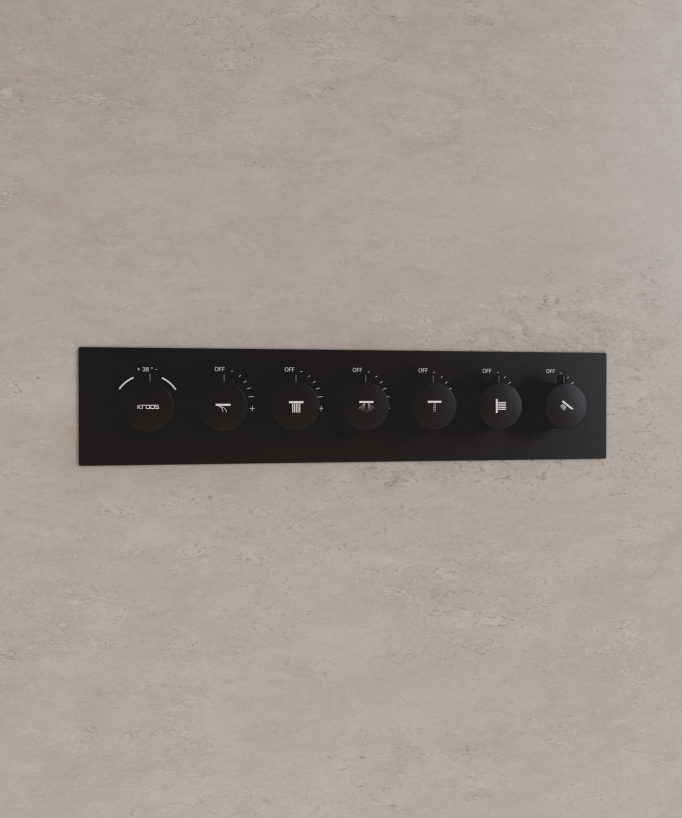 Pacchetto doccia termostatico con 3 getti a LED Nero - 900x300 mm