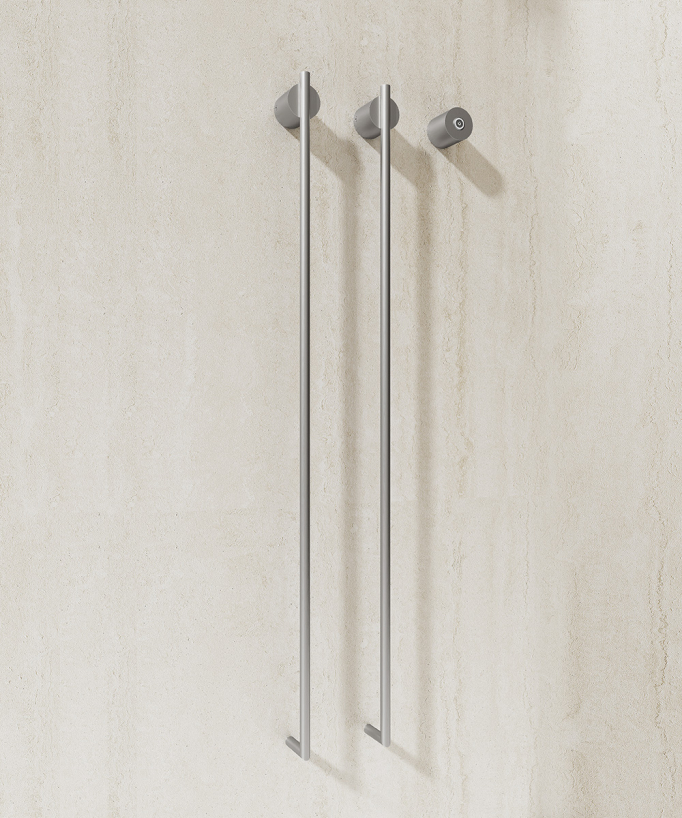 Scaldasalviette elettrico nichel spazzolato 2 barre