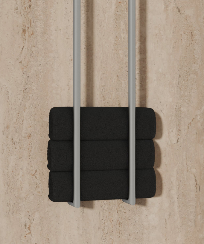 Scaldasalviette elettrico nichel spazzolato 2 barre