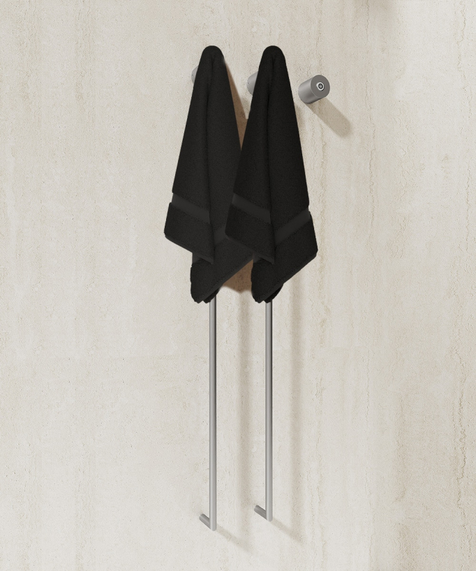 Scaldasalviette elettrico nichel spazzolato 2 barre