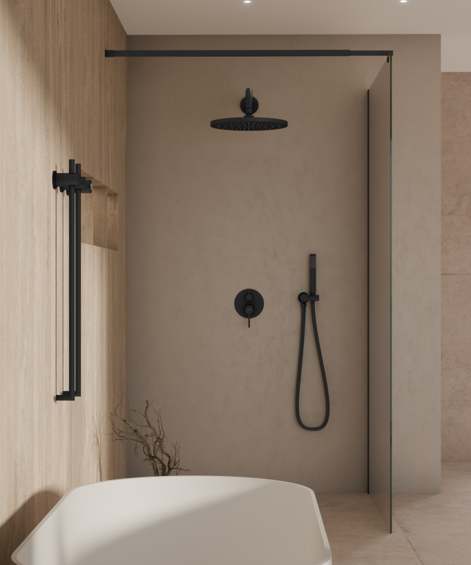 Scaldasalviette elettrico nero 2 barre