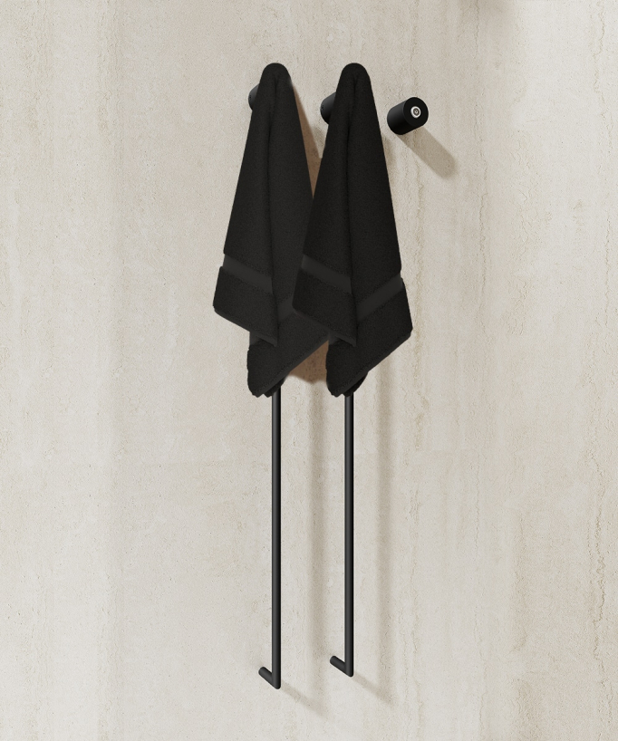 Scaldasalviette elettrico nero 2 barre