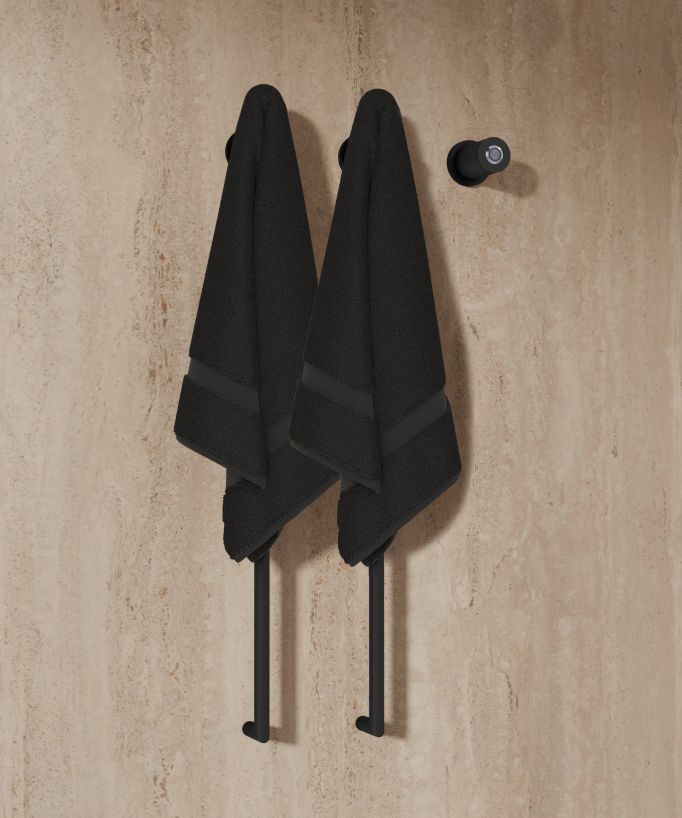 Scaldasalviette elettrico nero 2 barre