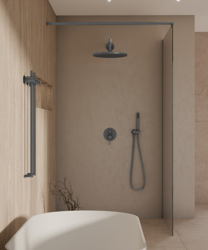 Scaldasalviette elettrico gunmetal 2 barre