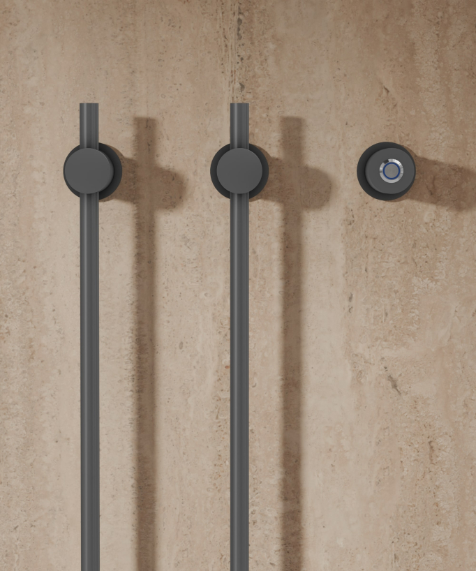 Scaldasalviette elettrico gunmetal 2 barre