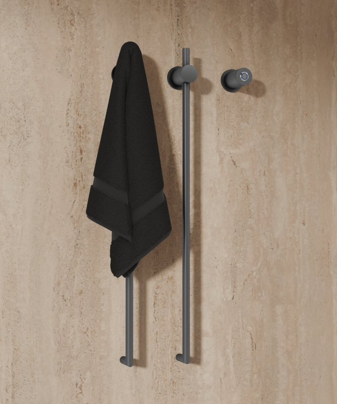Scaldasalviette elettrico gunmetal 2 barre