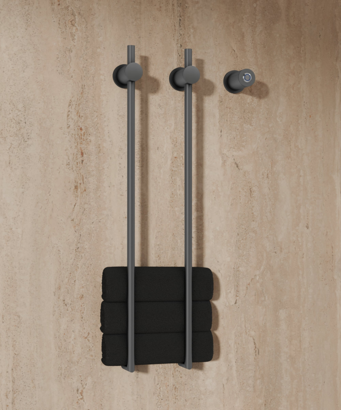 Scaldasalviette elettrico gunmetal 2 barre