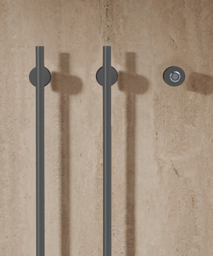 Scaldasalviette elettrico gunmetal 2 barre
